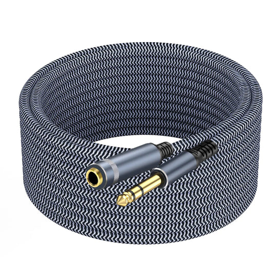 GOSYSONG 1/4 inch Extension Cable 30ft 1/4" inch Male to Female Stereo Headphone Guitar Extension Cable Quarter inch Headphone Extension Cable